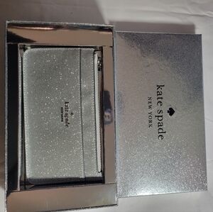 Kate Spade Silver Glitter Clutch